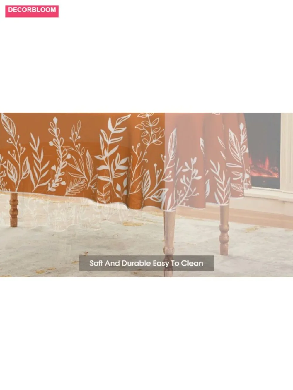 Fall Floral Tablecloth 60x84 Rectangular Thanksgiving Dining